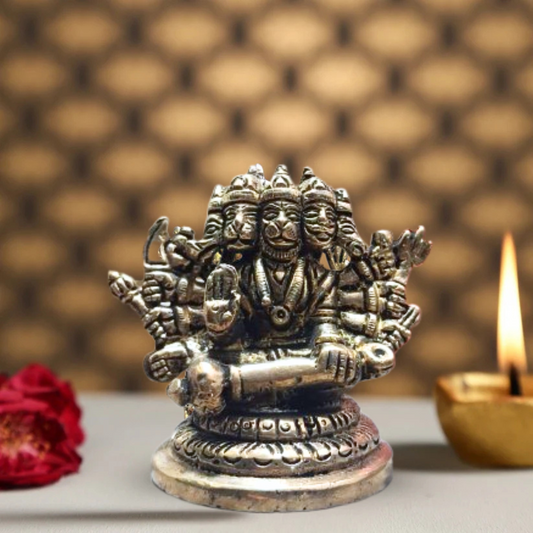 Brass Panchmukhi Hanuman Ji Idol – Divine Protector for Home, Office & Temple