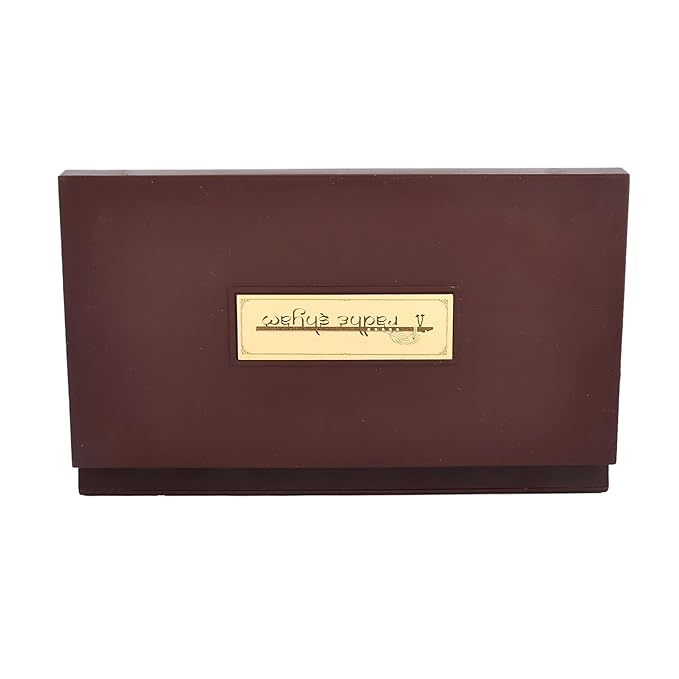 Radha Krishna Charan Paduka Box with Gold-Plated Artwork on Silver Base – Divine Brown Case | Spiritual Gift for Pooja & Festivals