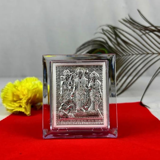 Silver Plated Ram Darbar Ji Photo Frame for Home Temple, Puja Room & Office – Pure Silver Religious Gift