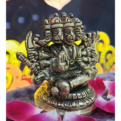 Brass Panchmukhi Hanuman Ji Idol – Divine Protector for Home, Office & Temple