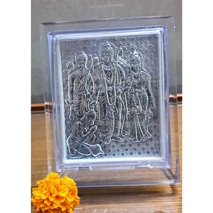 Silver Plated Ram Darbar Ji Photo Frame for Home Temple, Puja Room & Office – Pure Silver Religious Gift