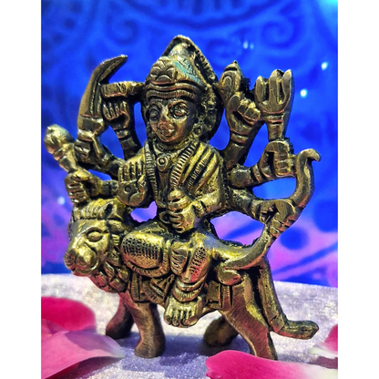 Brass Mata Rani Idol on Lion – Divine Durga Maa Statue for Home, Temple & Gifting