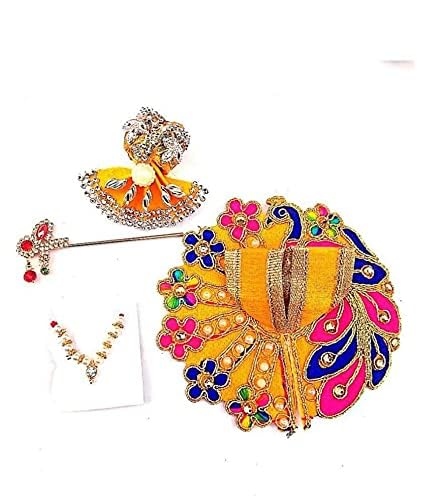 Brass Bal Gopal Idol with Poshak Set – Golden Laddu Gopal Ji Statue for Pooja & Janmashtami