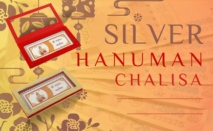 999 Silver Hanuman Chalisa Booklet | Pure Silver Etched Sacred Verses | Available in 3 Sizes