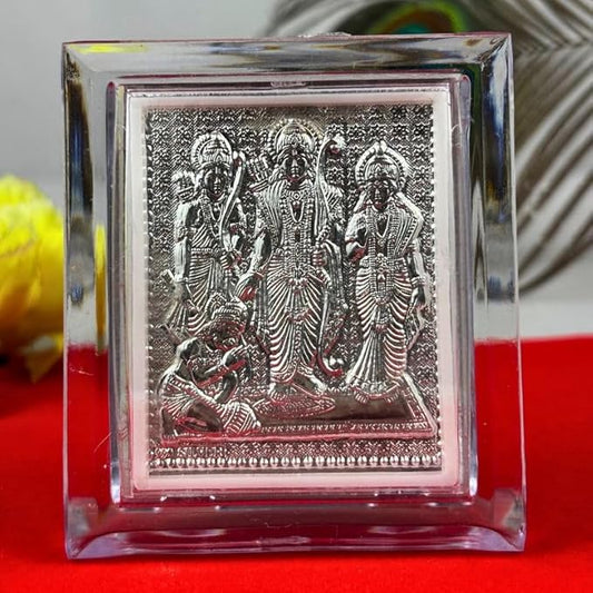 Silver Plated Ram Darbar Ji Photo Frame for Home Temple, Puja Room & Office – Pure Silver Religious Gift