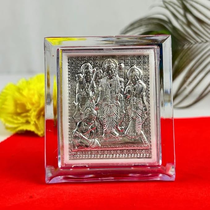 Silver Plated Ram Darbar Ji Photo Frame for Home Temple, Puja Room & Office – Pure Silver Religious Gift