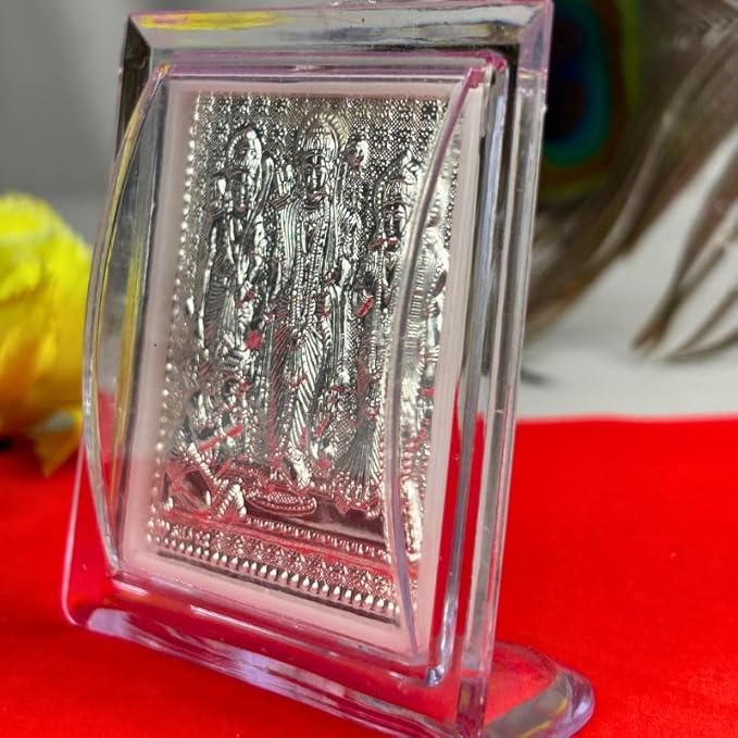 Silver Plated Ram Darbar Ji Photo Frame for Home Temple, Puja Room & Office – Pure Silver Religious Gift
