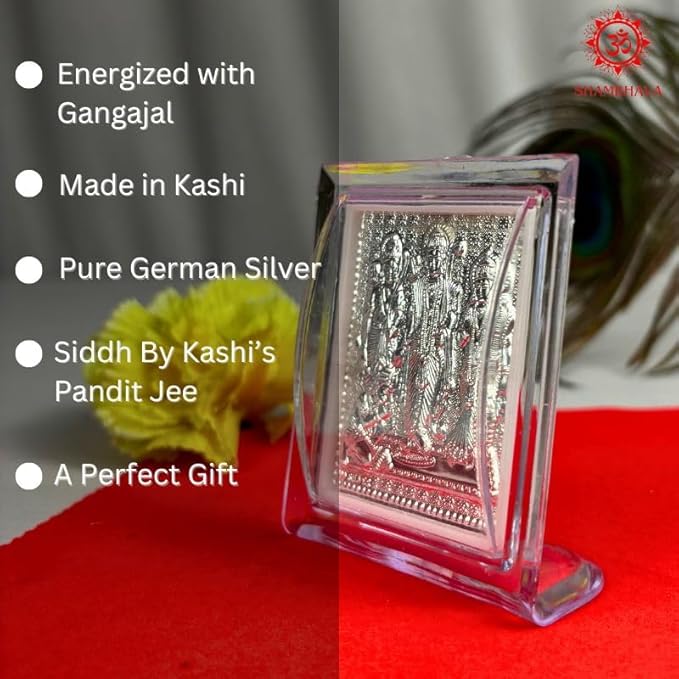Silver Plated Ram Darbar Ji Photo Frame for Home Temple, Puja Room & Office – Pure Silver Religious Gift