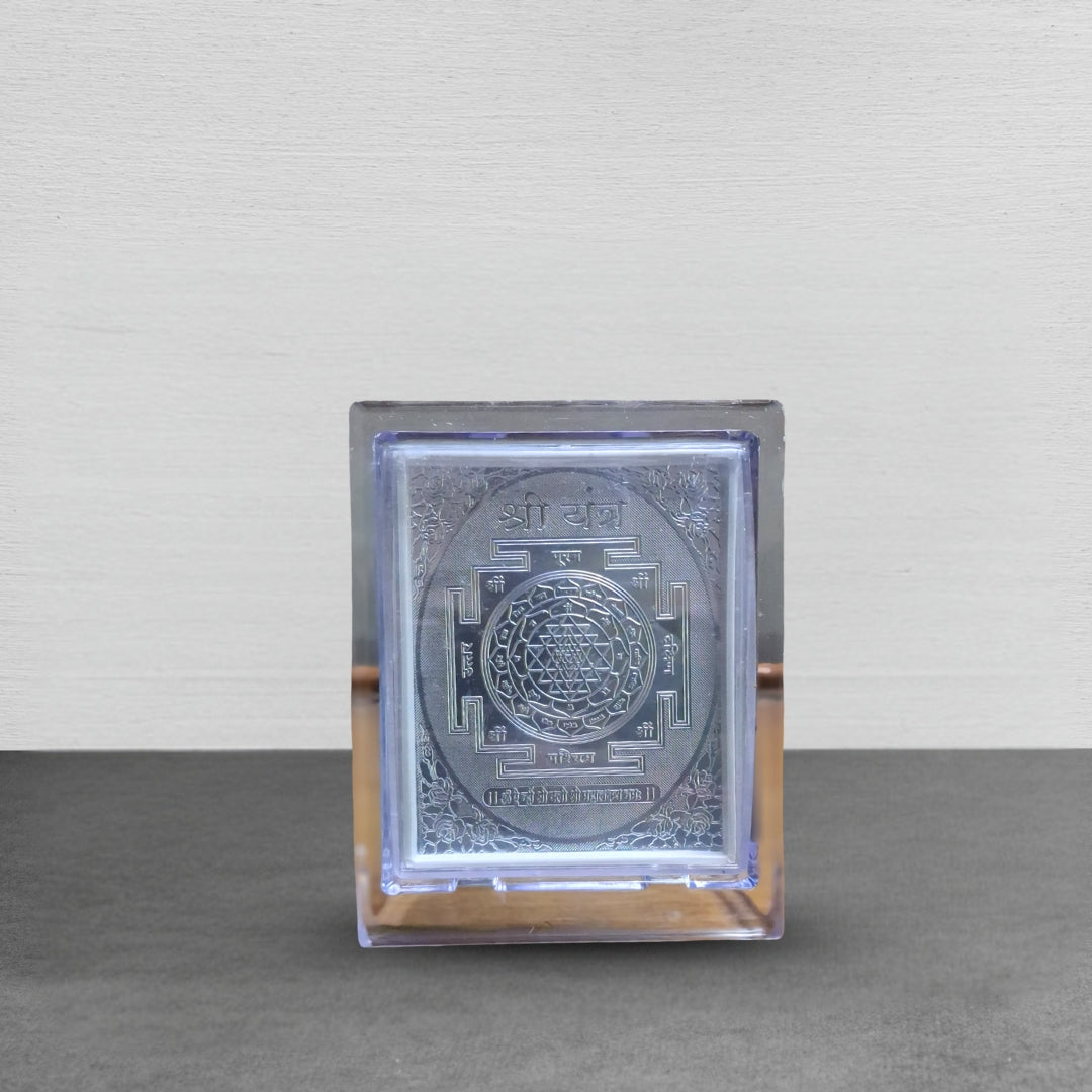 Silver Plated Shree Yantra – Energized Sri Yantra for Wealth, Prosperity & Positive Energy